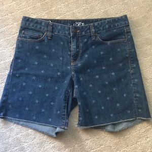 EUC Ann Taylor Loft denim shorts with stars